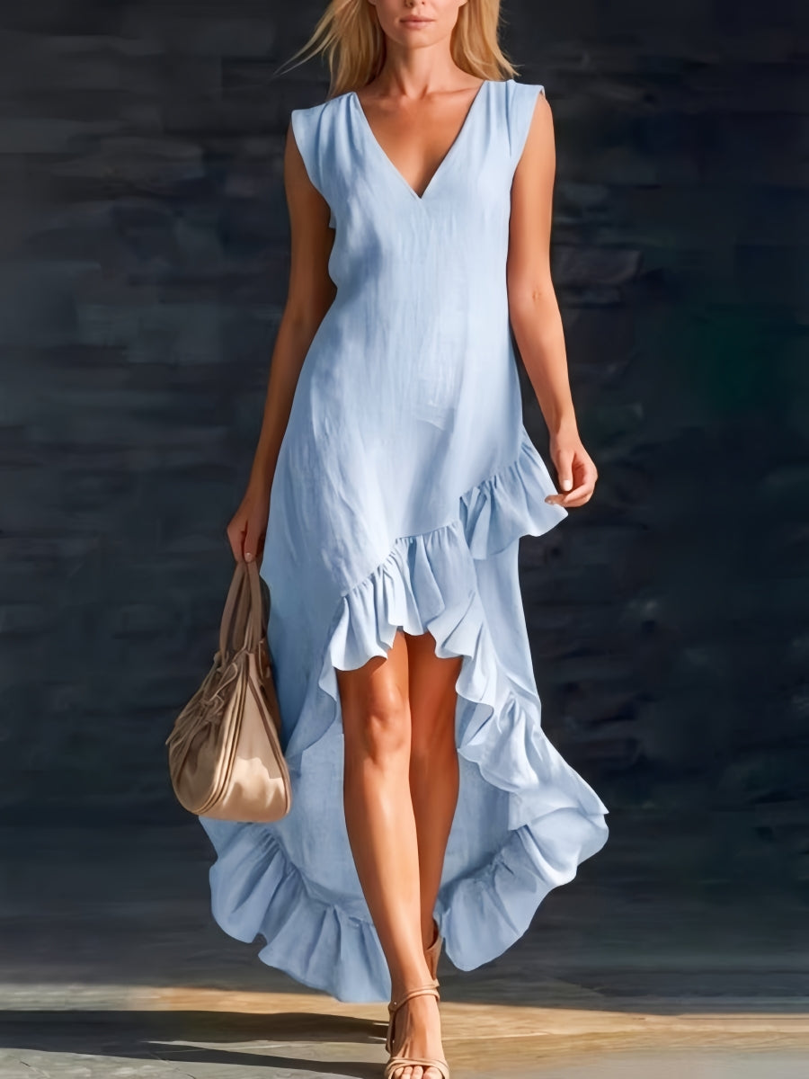 Sienna | Abito Boho a Balze con Orlo Asimmetrico