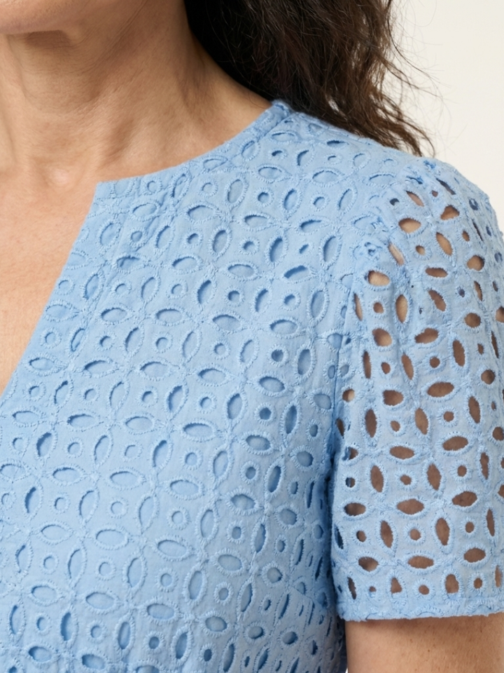 Brielle | Abito Midi a Balze con Scollo a V e Maniche Corte