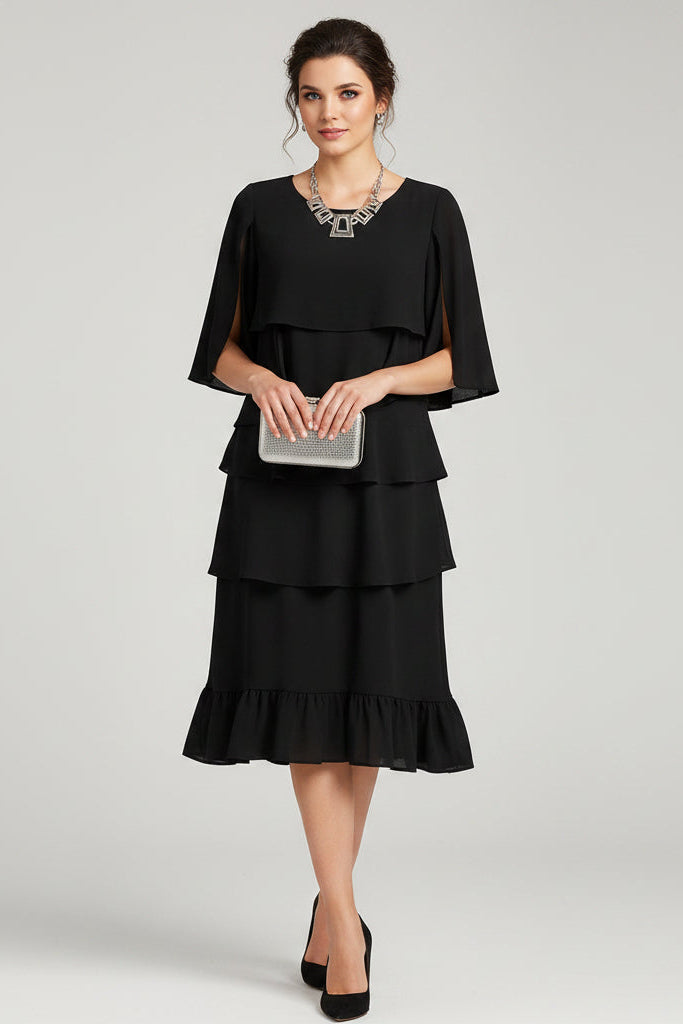 Anna | Abito Midi Elegante a Balze