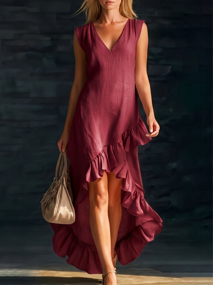 Sienna | Abito Boho a Balze con Orlo Asimmetrico