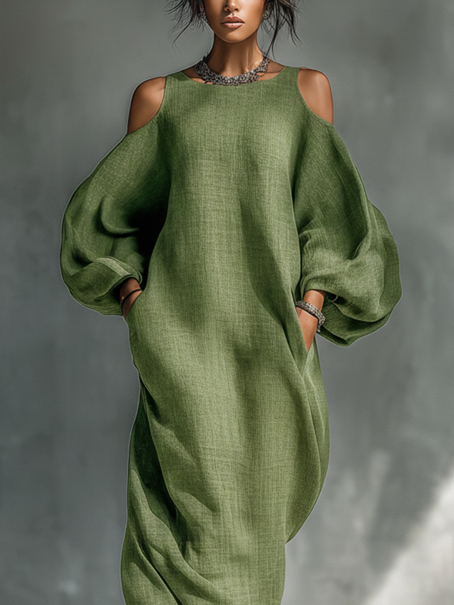 Georgina - Abito Lungo Verde Chiaro con Spalle Scoperte