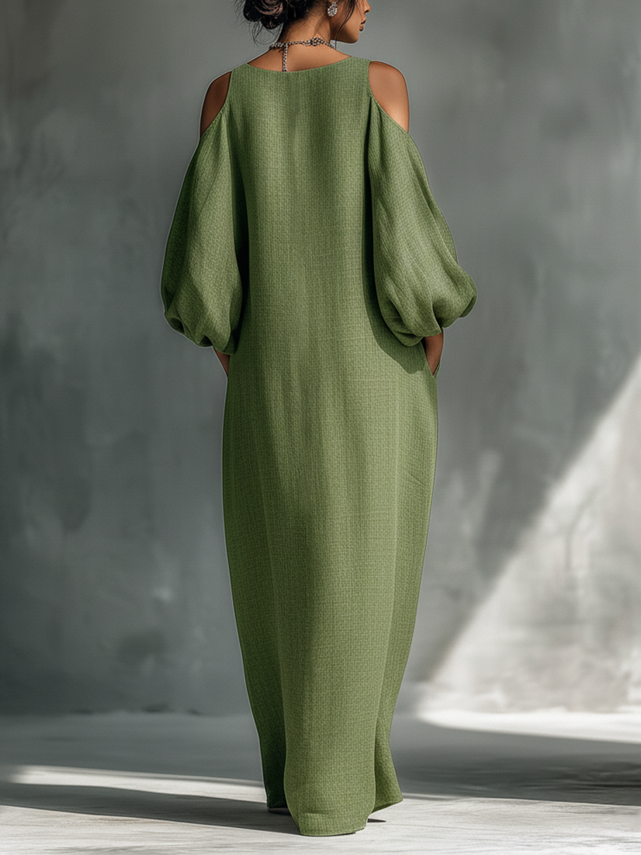 Georgina - Abito Lungo Verde Chiaro con Spalle Scoperte