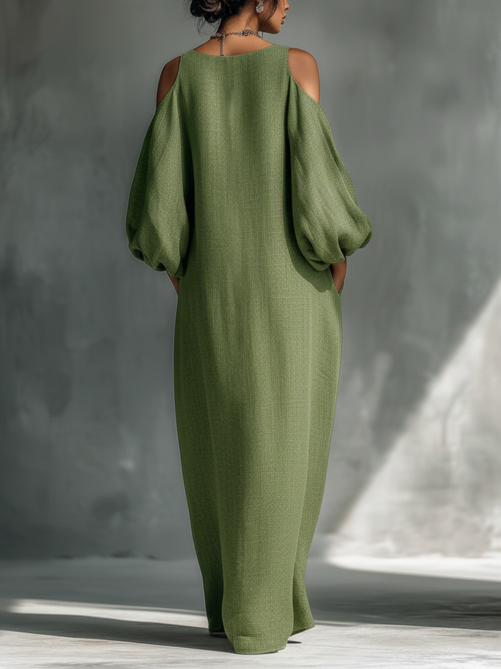 Georgina - Abito Lungo Verde Chiaro con Spalle Scoperte