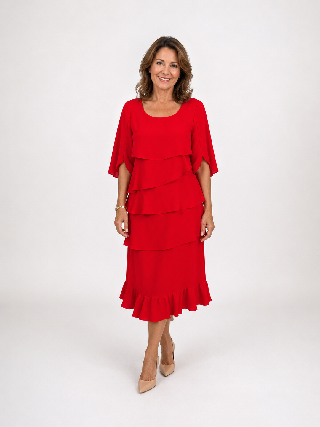 Anna | Abito Midi Elegante a Balze