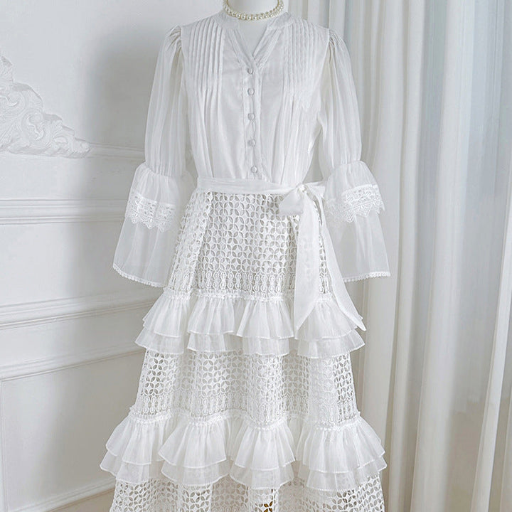 Freya - Cardigan All'Uncinetto Bianco Brillante da Donna