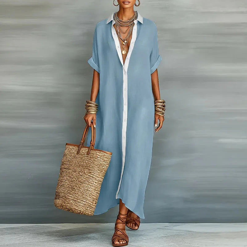 Anastasa™ | Abito Camicia Lungo con Bottoni