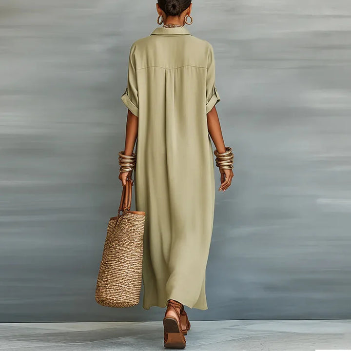 Anastasa™ | Abito Camicia Lungo con Bottoni