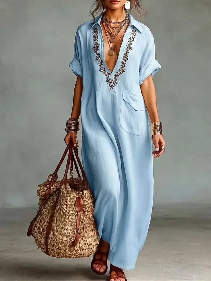 Marta | Abito Lungo Boho con Stampa Floreale