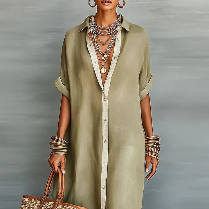 Anastasa™ | Abito Camicia Lungo con Bottoni