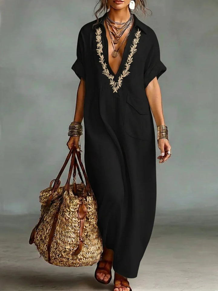 Marta | Abito Lungo Boho con Stampa Floreale