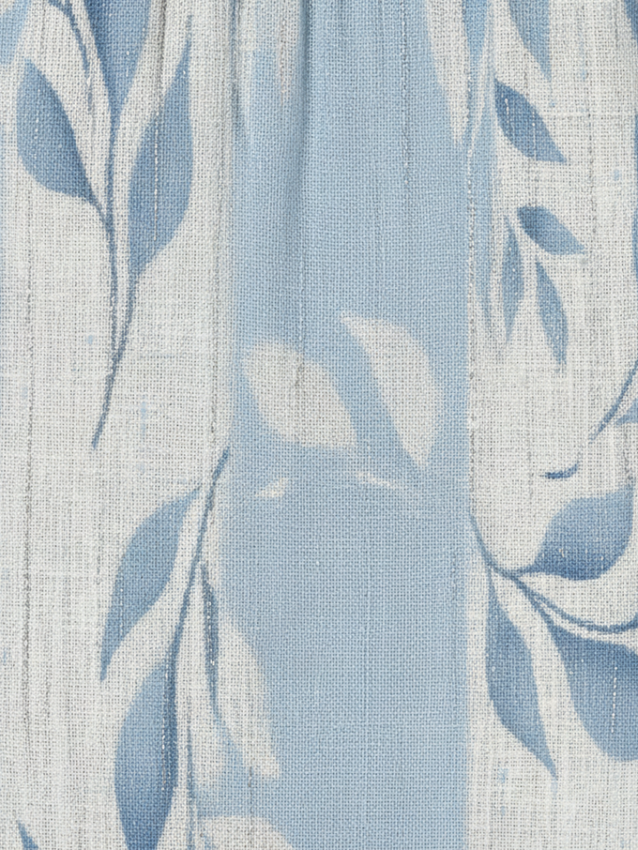 Solene | Abito Midi Senza Maniche con Stampa a Foglie Blu