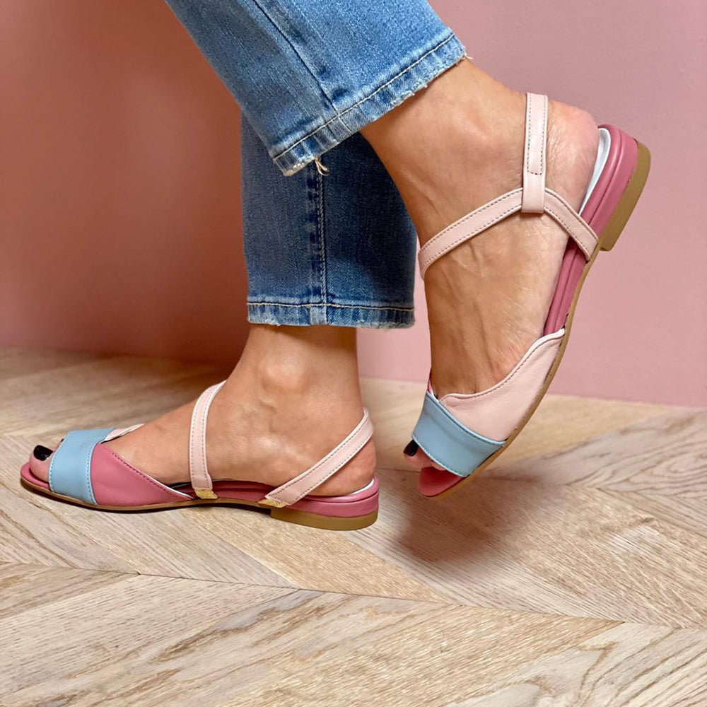 Johanna™ | Sandali rosa asimmetrici