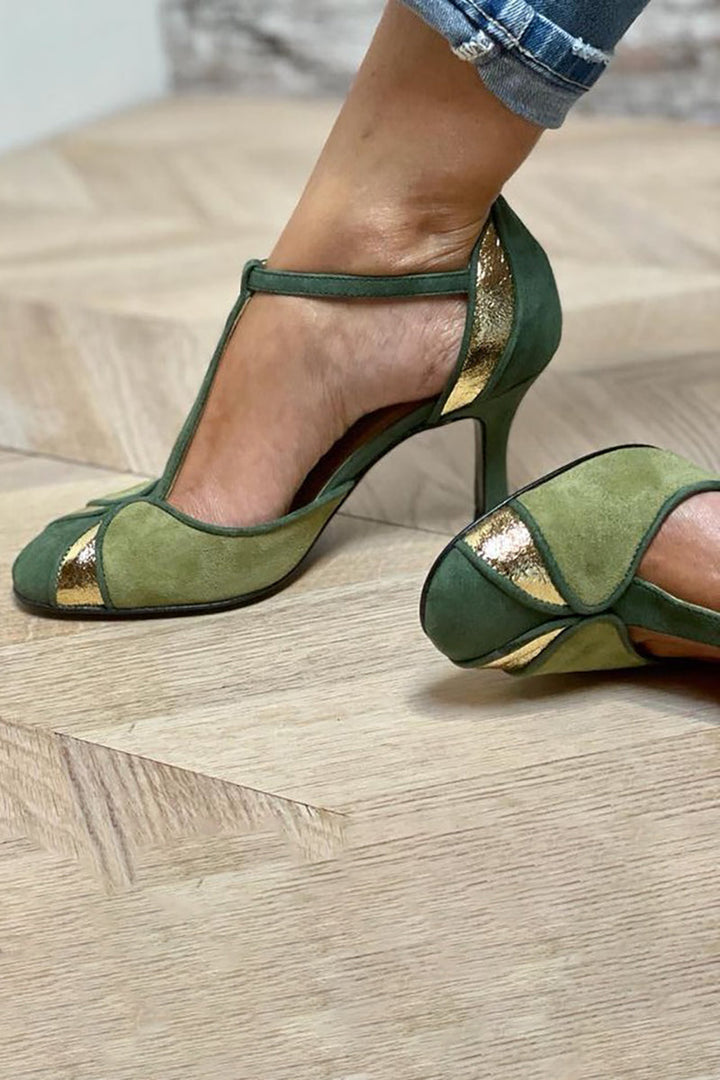 Carley™ - Tacchi patchwork con cinturino a T