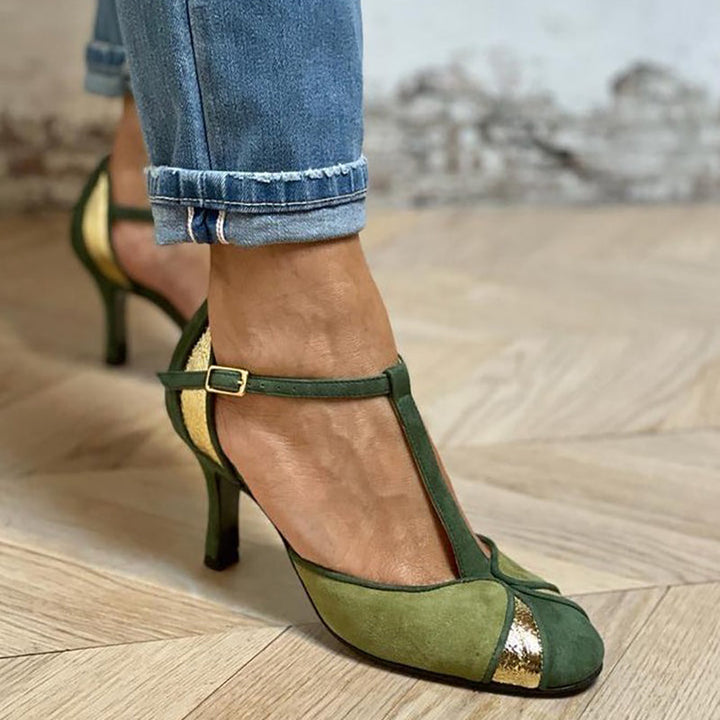 Carley™ - Tacchi patchwork con cinturino a T