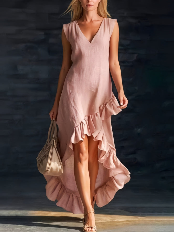 Sienna | Abito Boho a Balze con Orlo Asimmetrico