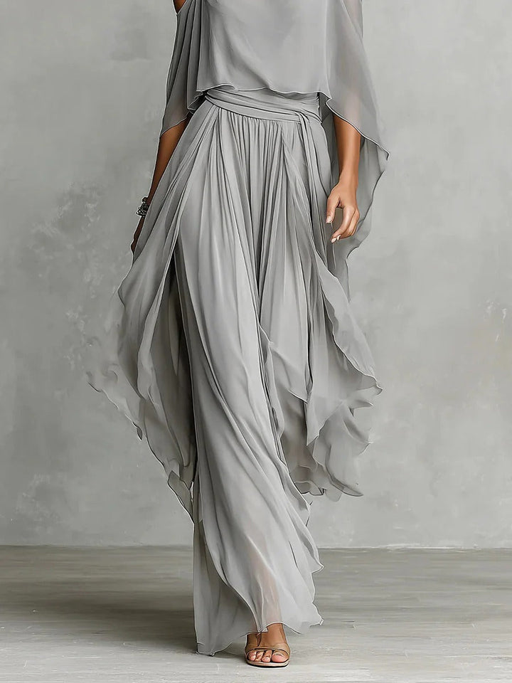 Freya | Completo in Chiffon a Due Pezzi con Spalle Scoperte